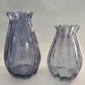 Zwölfeckige Glasvase Handgemachte Vase 3er-Set