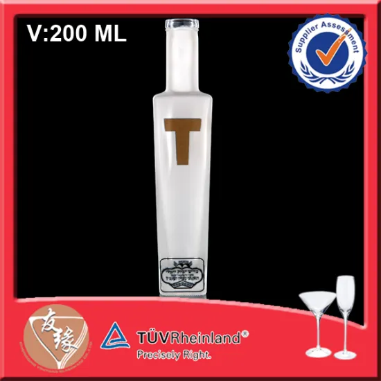 White Frost Square Liquor 200ML Wine Bottle 200 ML Spray Bottle