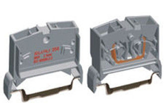 Gray 8kv 800v Pa 2 / 4 Conductor Through End Miniature Terminal Block With Amounting Feet