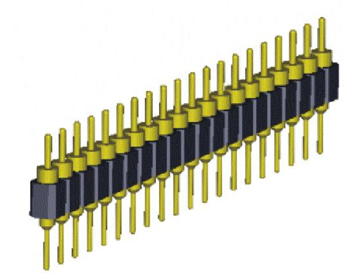 Cabeçalho de pino usinado de duas carreiras de passo DIP de 2,54 mm