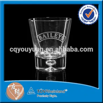 Round Wholesale Cheap 250ml Bubble Base Whisky Glass