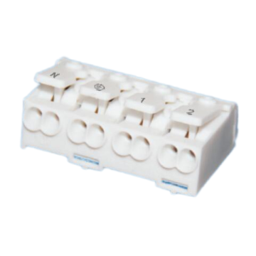 HENGDA TOP TB-7020B/4 Releasable Push Wire Electric Connectors - 4-Pole Plastic Terminal Blocks with Marking