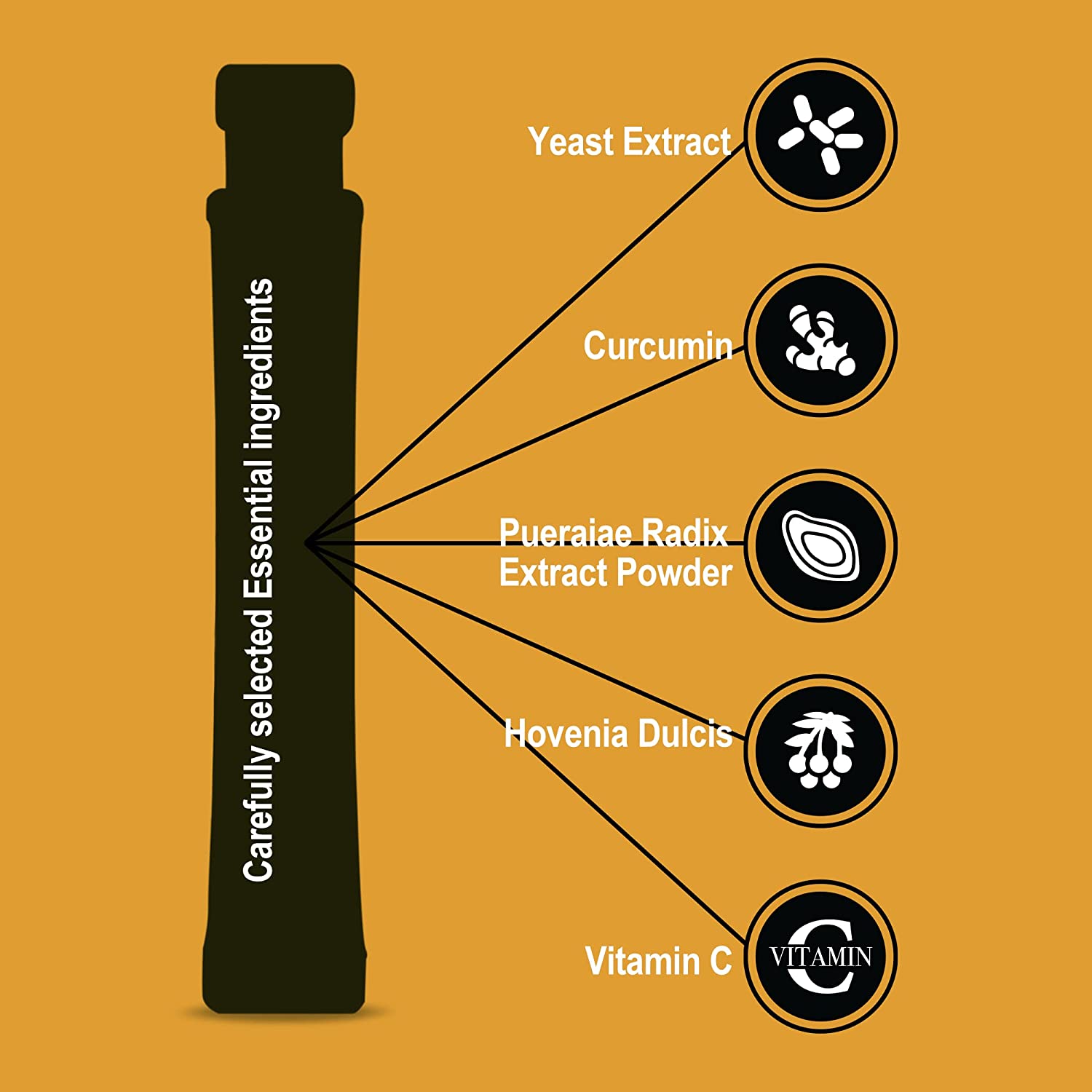 OEM/ODM Healthcare Supplement Mango Flavor Vitamin C Curcumin Jelly Hovenia Dulcis Extract Hangover Jelly