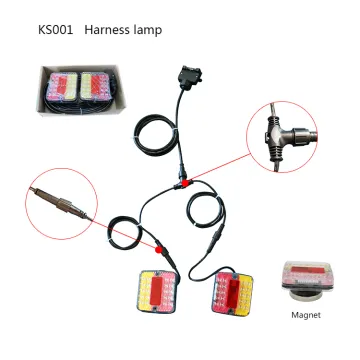 1 Pair 26LED Trailer Truck Tail Light Turn Signal Indicator Rear Tail Brake Stop Light