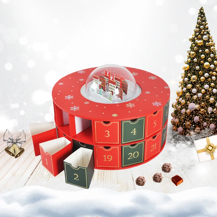 Custom Eco Friendly Christmas Paper Donuts Candy Packaging Box with Logos