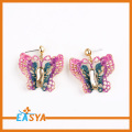 Große bunte Schmetterling Halskette Ohrringe Set