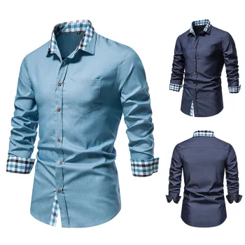 2025 Men's Business Casual Solid Color Spliced Long Sleeve Polo Shirt