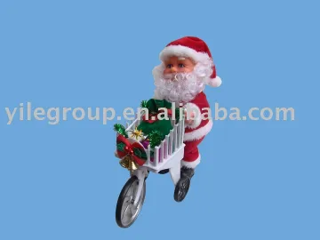 9&quot; santa Pushing Cart/santa claus/santa toys