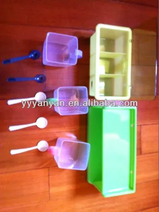 Plastic tableware, spoons, seasoning box