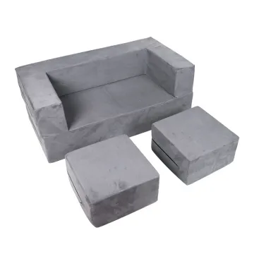Washable Modular Foam Kids Puzzle Couch - Fold-Out Sofa for 8 Year Olds