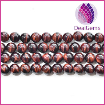 2015 Hot sale tiger eye dark red semi precious stone beads