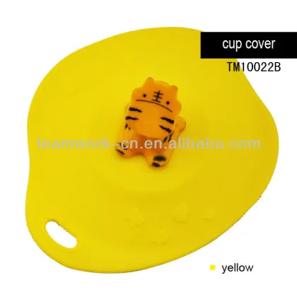 Animal Shape Tiger Silicone Cup Lids