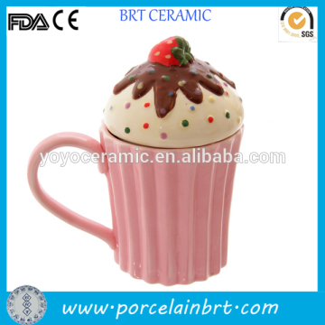 Gift easter mug cutesy cupcake ceramic mug with lid