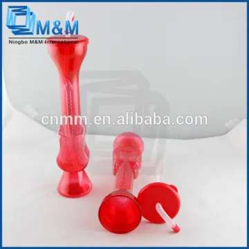 Red Color Plastic Cup With Straw/Plastic Cup