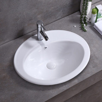 Oval Wash Basin Countertop Sink for Bathroom