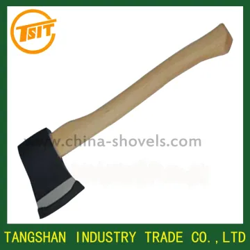 short wooden handle felling hatchet axe