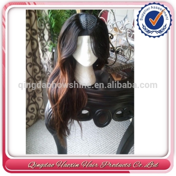 Factory stock beauty wavy brazilian human hair super wave ombre u part human hair wigs