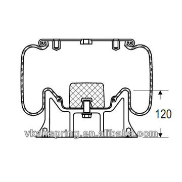 DAF 656991 W01-D08-9056 Rubber air shock absorber/ DAF air ride suspension system air spring alloy parts