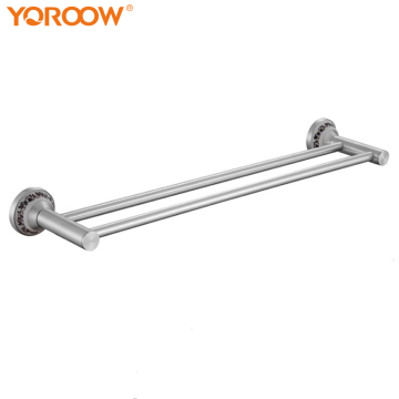 YOROOW Double Chrome Towel Bar - Wall Mounted Bathroom Drying Rack