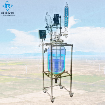 instrument de laboratoire chimique réacteur en verre chemisé 100L