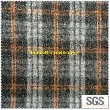 Plaid Check Jacquard Knit Boiled Wool Fabric, Woolen Cloth Fabric