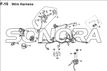 F-16 Wire Harness JET 14 XS175T-2 For SYM Spare Part Top Quality