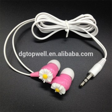 wonderful colorful fashion earbuds with 3D small flowers