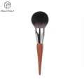 Brosse de poudre en bois de cheveux synthétiques ronds