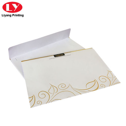 Custom Gold Logo White Gift Envelope with Window