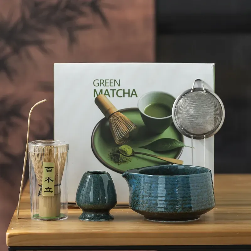 Custom Logo Ceramic Matcha Tea Set with Gift Box