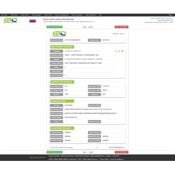 Russia Antistatic Import Customs Data