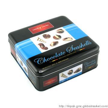 Square tin chocolate box