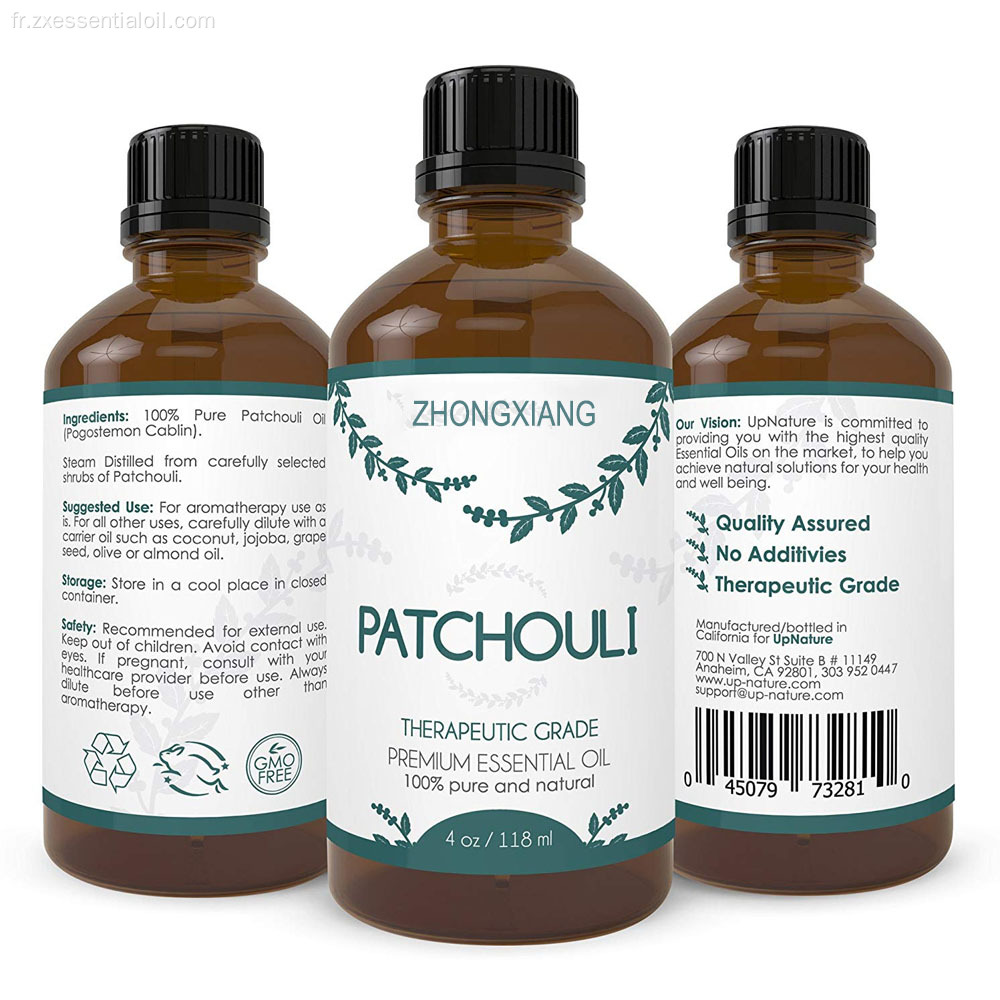 Huile essentielle de patchouli bio en gros OEM / ODM