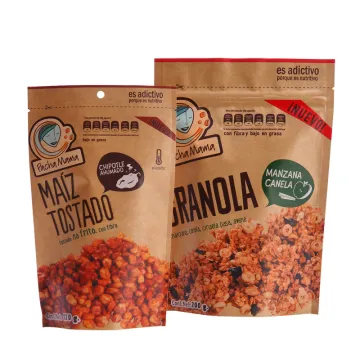 Snack Bags Laminated Paper Kraft Stand Up Pouches