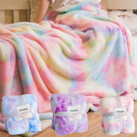 High Quality Throw Blankets Comfy Rainbow Soft Fuzzy Fall Throw Blanket Decorative Throw Blankets for Sofa Floor Couch Bed