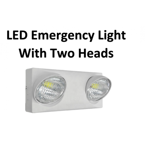 Luz de emergencia LED con cabezas gemelas