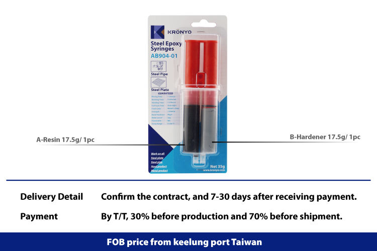 Siringa Kronyo AB Colla epossidica in acciaio resina Liquido epossidico