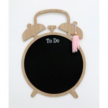 23872Wooden chalk board in alarm clock shape