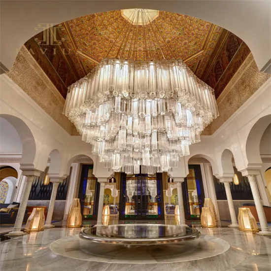 Large elegant crystal led banquet hall chandelier