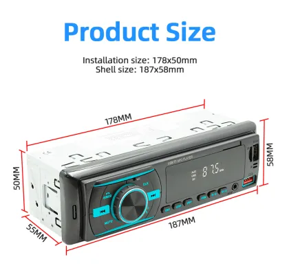 1 Din Mp3 Car FM Radio - Top Sales Auto Electronics