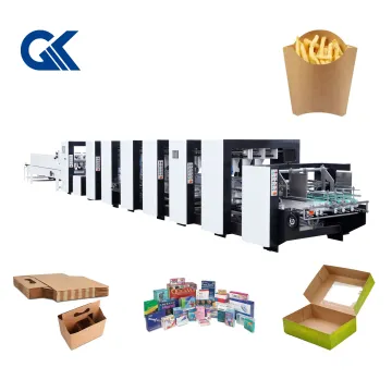 GAOKE Automatic Pre-folding Bottom Lock Packing Carton Box 3 Points Making Folder Gluer Machine (GK-1200-PC-G)