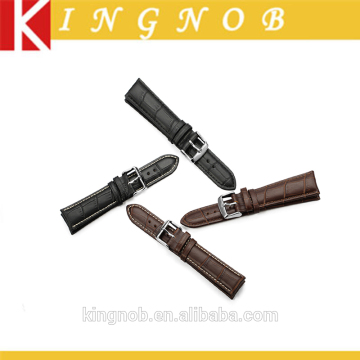 14 16 18 19 20 21 22 24mm Stainless Steel Silver Pin Buckle Calf Leather Watch Band Strap