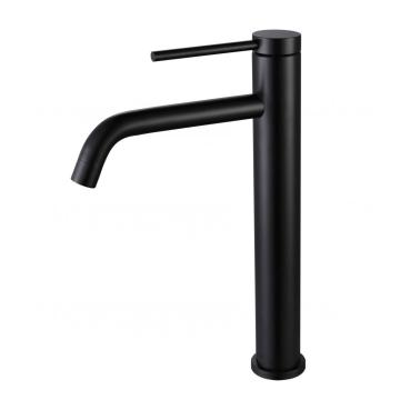 Mango negro mate de acero inoxidable Mango alto Tall Basin Faucet