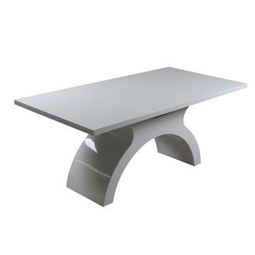 White High Glossy Wood Dining Table, Modern Dining Room Furniture