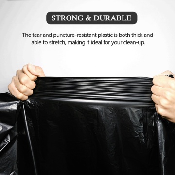 Black Plastic Trash Garbage Bin Liner Bags on Roll