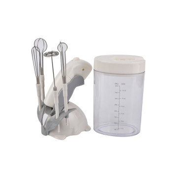 8-Piece Multi-Function Kitchen Tools Set: Coffee, Milk Mixer, Hand Electric Egg Beater with Measuring Cups