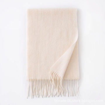 Winter Solid Color Cashmere Scarf with Tassel