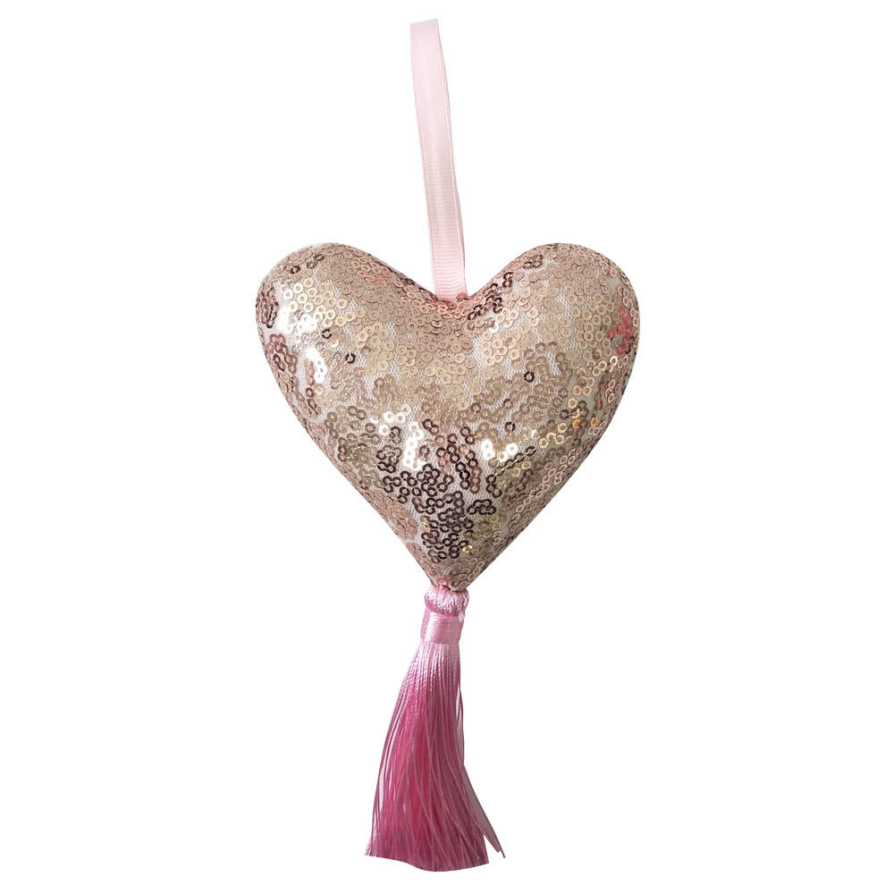 Pink Christmas Heart With Tassels