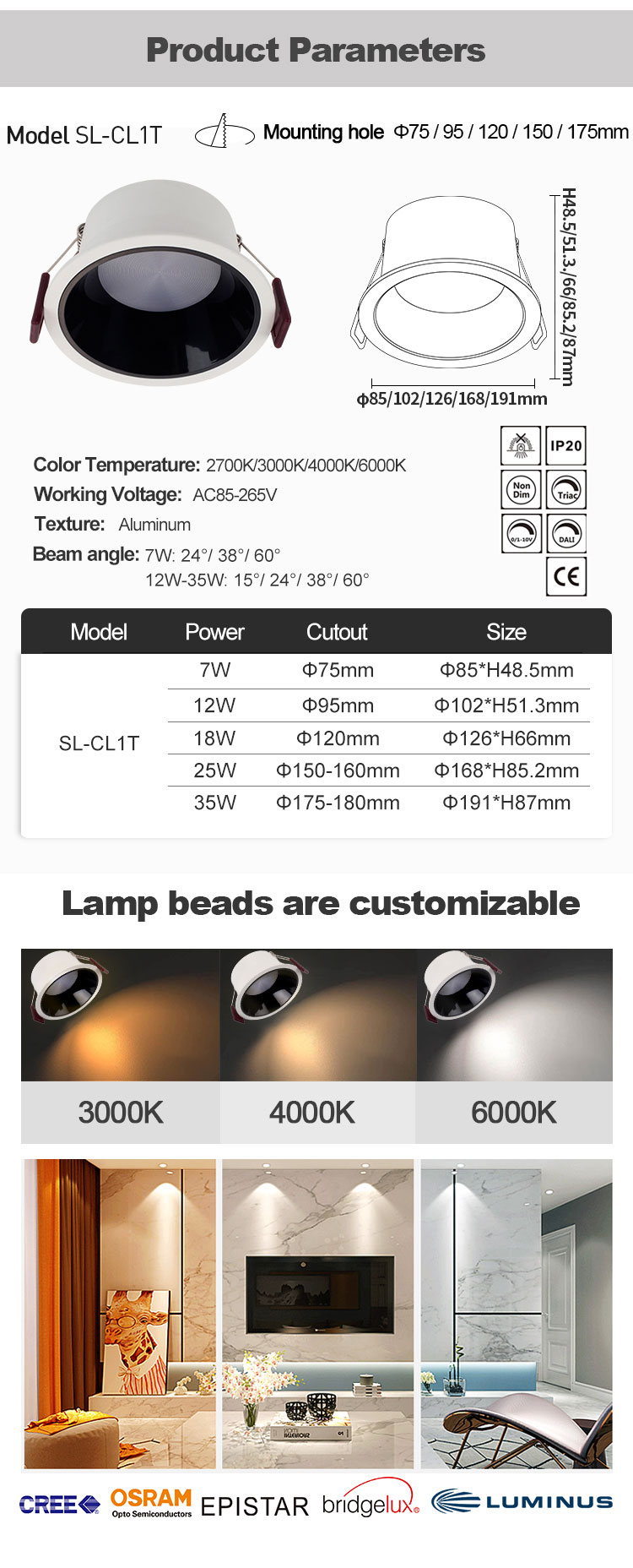 7W COB Commercial Donwlight