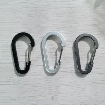 Square Bottom Aluminum Alloy Flat Pear Bulb Shaped Carabiner for Outdoor Gear